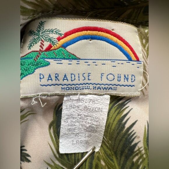 Paradise Found Honolulu Palm Tree Rayon Hawaiian Shirt - Picture 3 of 3